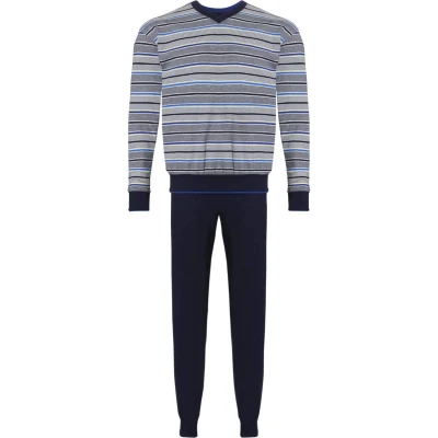 Afbeelding van Pastunette for Men Stripes Pyjamaset Blauw/Grijs Maat S