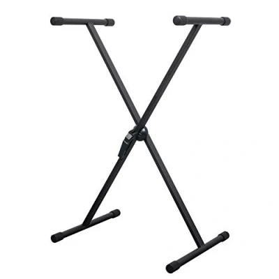 Afbeelding van CASCHA keyboardstandaard, in hoogte verstelbaar, van metaal, antislip, frame voor keyboard, inklapbaar, E piano frame, zwart, kinderen en volwassenen, synthesizer,