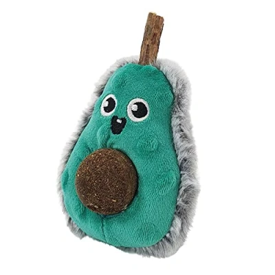Afbeelding van Nobby 62419 Pluche avocado met Matatabi stick en Catnip bal, 13 cm, groen