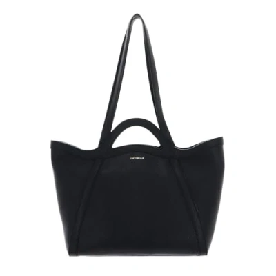 Afbeelding van COCCINELLE Leren Schoudertas Shopper Amalia Handbag Grained Leather Noir Zwart