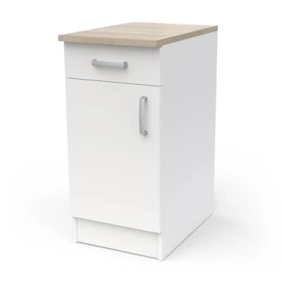Afbeelding van onderkast Sofie 40 cm 1 draaideur, lade en legplank Kronberg eik/mat wit