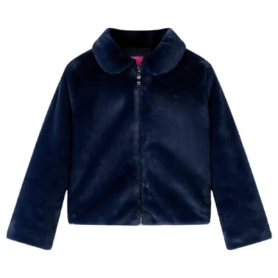 Afbeelding van Kinderjas 92 kunstvacht marinekleur