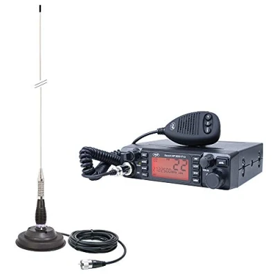 Afbeelding van PNI PACK17PRO Radio CB Escort HP 9001 Pro ASQ verstelbaar, AM FM, 12 V, 4 W + antenne ML100, 26 30 MHz, 250 W, 100 cm, magneet 125 mm inbegrepen