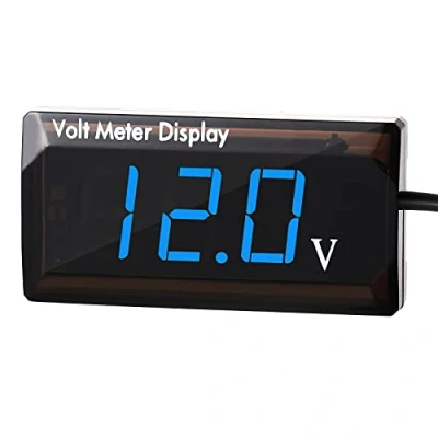 Afbeelding van DC 12 V digitale voltmeter voor de auto, spanningsmeter, led display, 4 28 V, spanningsmeter voertuigen, motorfiets, terreinwagen, blauw