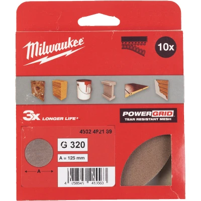 Afbeelding van Milwaukee Accessoires Schuurgaas PG Mesh 125 HL G320 10 stuks 4932492189
