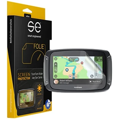 Afbeelding van s.e. 2x 3D beschermfolie voor TomTom Rider 4/5 serie, ontspiegeld, displaybeschermingsfolie, anti krassen, steenslag navigatiesysteem, helder en mat inbegrepen