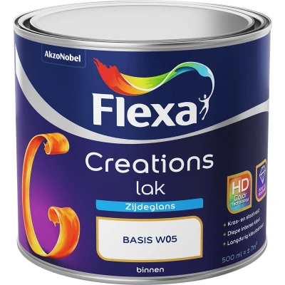 Afbeelding van Flexa Creations Lak Zijdeglans Wit Acryl 500 ml