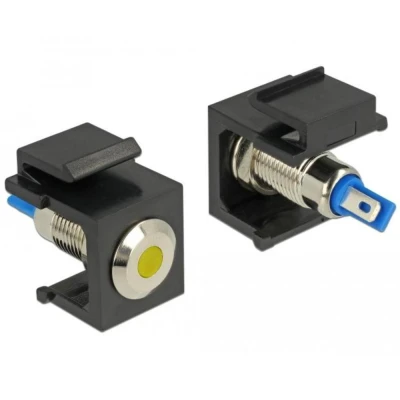 Afbeelding van Delock Keystone LED geel 6 V plat, zwart