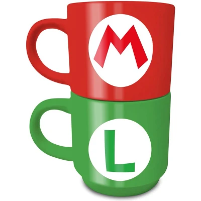 Afbeelding van Super Mario (Mario Luigi Initialen) Stapelbare Mokken Set