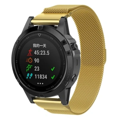Afbeelding van Milanese bandje Goud Garmin Fenix 7X / 6X 5X RVS