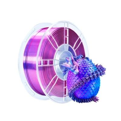 Afbeelding van iBOSS PLA Plus 3D printerfilament, PLA+ filament 1,75 mm tweekleurig zijdefilament, co extrusie glanzend printfilament 1 kg voor FDM printer, rood en blauw