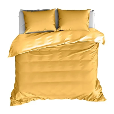 Afbeelding van Dekbedovertrek De Witte Lietaer Olivia Golden Yellow Satijn 260 x 200 / 220 cm Extra Breed