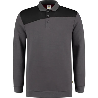 Afbeelding van Tricorp Polo Sweater Bicolor Naden 302004 Donkergrijs / Zwart Maat XS