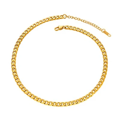Afbeelding van PROSTEEL Roestvrij Staal Halskettingen voor Mannen en Vrouwen, 5mm Cubaanse Mannenketting Goud 51cm lang, Ketting Heren Dames Hiphop Cadeau Ideeën.