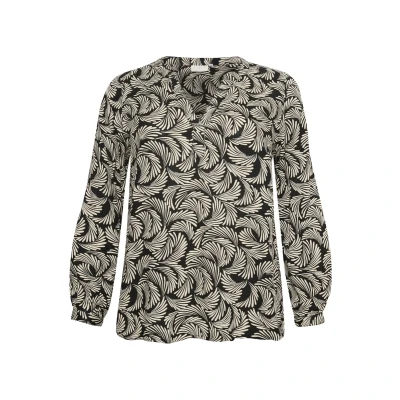 Afbeelding van Kaffe Curve Kcmirta Tilly Tuniek, Dames, Maat: 46, Black deep/antique white print