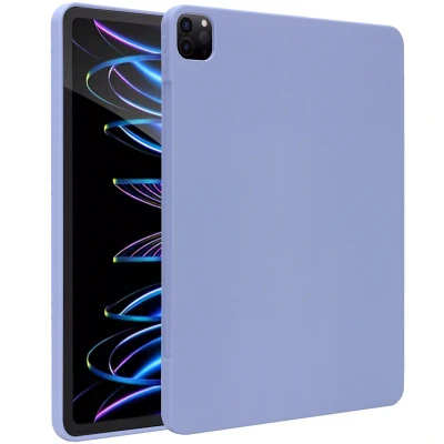 Afbeelding van Apple iPad Pro 12.9 (2022) Hoes: Accezz Liquid Silicone Backcover met penhouder Softcase,Backcover Lila Siliconen En TPU (zacht) Tablet Hoezen
