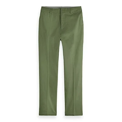 Afbeelding van Scotch &amp; Soda Dames Abott Mid Rise Tapered Chino in Organic Cotton Broek, Army 0115, 30W x 34L