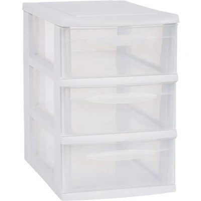 Afbeelding van Ladenkast/bureau organizer wit stapelbaar A5 met 3x lades L18 x B27 H27 cm Ladeblok