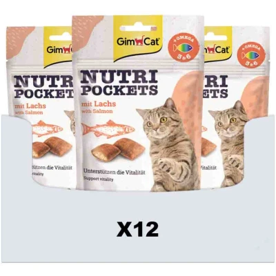 Afbeelding van 12x GimCat Nutri Pockets Zalm 60 gr