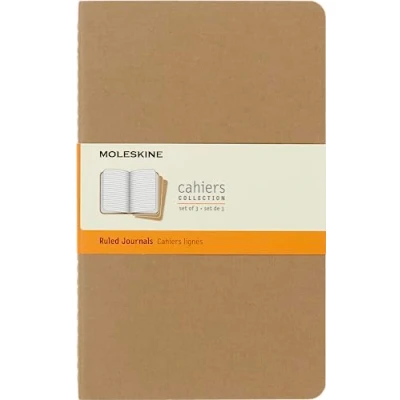 Afbeelding van Moleskine Cahier Journals Large Gelinieerd Bruin set van 3