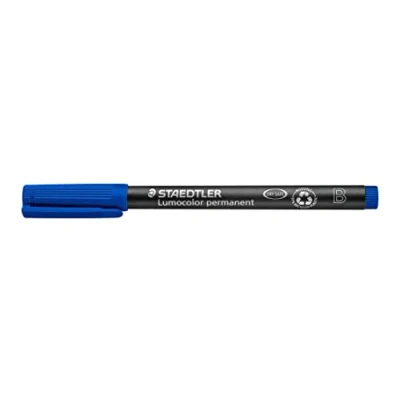 Afbeelding van STAEDTLER 314 3 Lumocolor permanente pen, vette lijnbreedte, 1.0 2.5mm Blauw (Doos van 10)