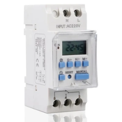 Afbeelding van Wekelijkse digitale timer, 220 V AC 25 A, weektimer met vloeibaar kristaldisplay, programmeerbare lcd timer voor DIN rails/schakelpaneel, inbouw