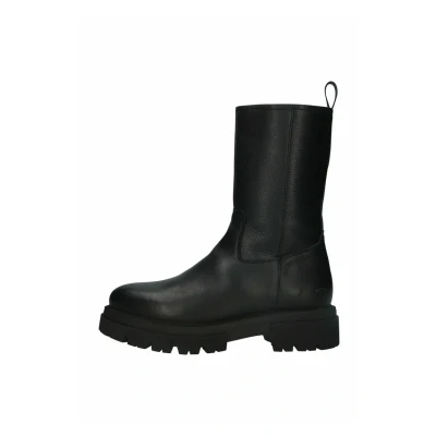 Afbeelding van Blackstone Rayna Enkellaarsjes met plateauzool, Dames, Maat: 42, Black Leer