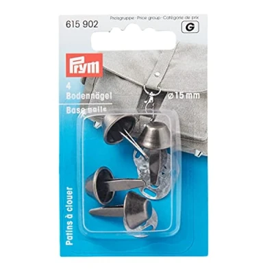 Afbeelding van Prym 615902 grondnagels voor tassen 15 mm, 4 stuks, VE5, oudzilver