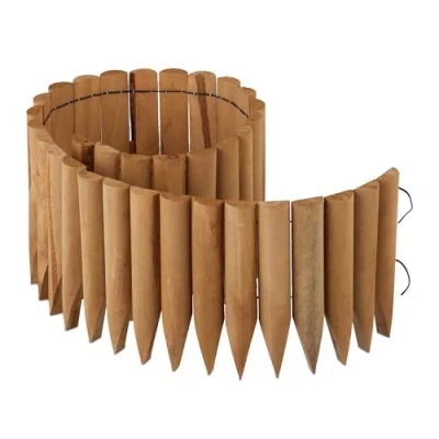 Afbeelding van houten borderrand 20 x 120 cm flexibel gazonrand tuin