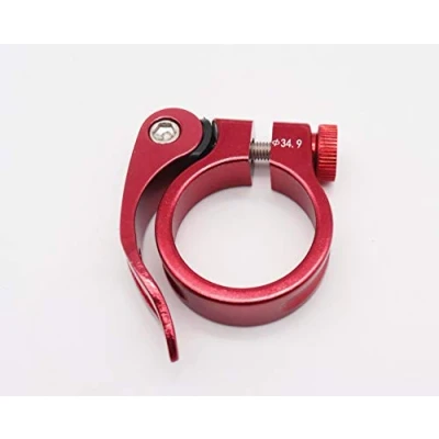 Afbeelding van CarbonEnmy Aluminium fietszadelklem met snelspanner, zadelklem 34,9 mm (rood)