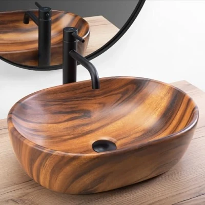 Afbeelding van Rea U5060, Wastafel op aanrecht AMELIA Wood MATT,