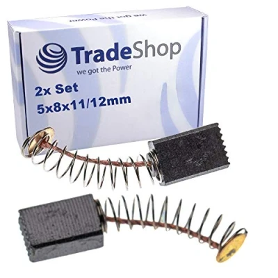 Afbeelding van 2 x koolborstels/motorkool/slijpkolen, vervanging 5 8 11/12 mm voor Parkside elektrisch gereedschap zoals PTS 500 A1