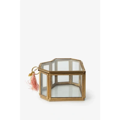 Afbeelding van Sissy Boy Gouden glazen box hart klein