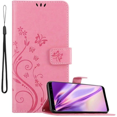 Afbeelding van Cadorabo Hoesje geschikt voor Samsung Galaxy S8 PLUS in Bloemen ROZE Beschermhoes Case Cover magnetische