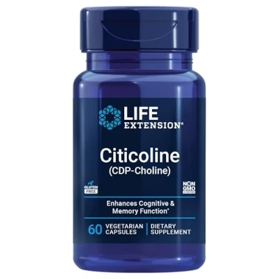 Afbeelding van Life Extension Cognizin CDP Choline Capsules, 250mg 60 Veg Capsules