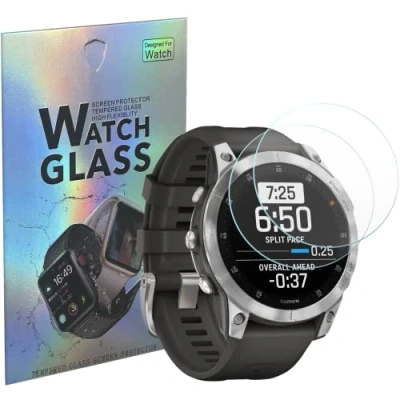 Afbeelding van Screen Protector compatibel met Garmin Epix Gen 2/Epix 2 Sapphire [2 stuks] [diameter 41 mm] displaybeschermfolie voor horloge krasbestendig