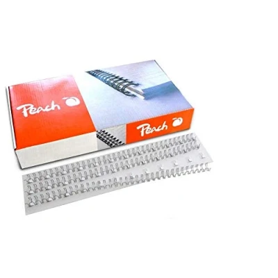 Afbeelding van Peach pw143 01 draadruggen DIN A4, 14 mm, 120 vellen, 100 stuks, zilver