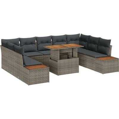 Afbeelding van vidaXL Tuin Sofa Set van 6 Charcoal, Zacht Grijs, Licht Bruin