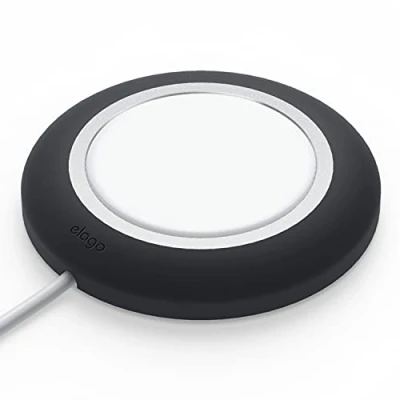 Afbeelding van elago MS Oplaad Silicone Pad Compatibel met MagSafe Oplader iPhone 15,14,13,12, en Andere Draadloze Oplaadtelefoons, AirPods Pro 2 &amp; 1, 3 (Zwart)