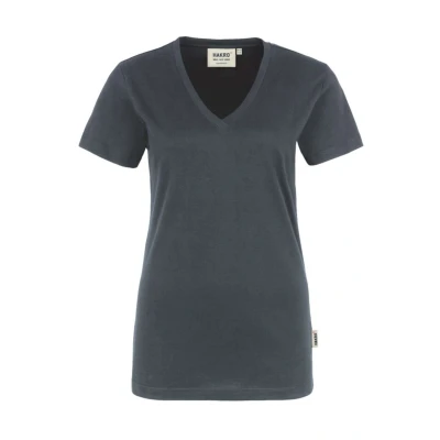 Afbeelding van HAKRO Regular Fit Dames T shirt donkergrijs, Effen