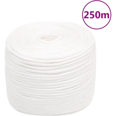 Afbeelding van vidaXL Boottouw 10 mm 250 m polypropyleen volwit