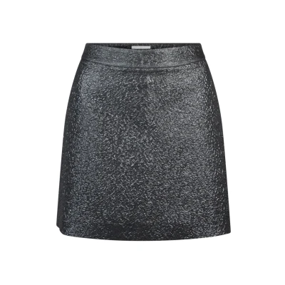 Afbeelding van Aaiko dames Nasma minirok met structuur en glanzende finish in de kleur Antraciet, maat: XXL