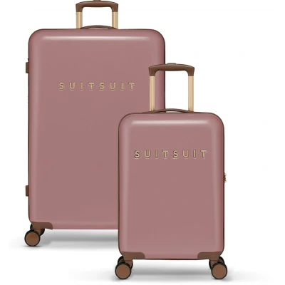 Afbeelding van SUITSUIT Fab Seventies Kofferset 2 delig Handbagage 55cm Ruimbagage koffer 76cm TSA Slot Roze