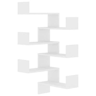 Afbeelding van vidaXL Hoekwandschappen 2 st 40x40x50 cm bewerkt hout wit