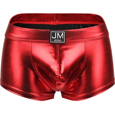 Afbeelding van JOCKMAIL Mannen Boxer PU Ondergoed Pouch Boxer, Rood, L