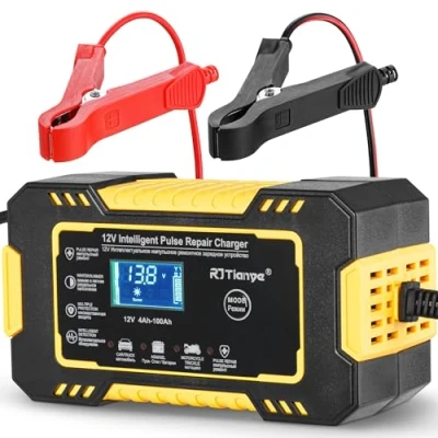 Afbeelding van Mata1 auto acculader (12V / 6A), slimme druppellader met 4 oplaadmodi, desulfator en onderhouder voor grond zeevoertuigen