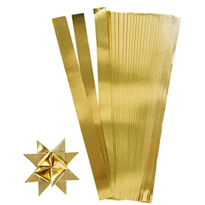 Afbeelding van Vlechtstroken, b: 10 mm, d: 4,5 cm, goud, 100stroken, l: 45 cm