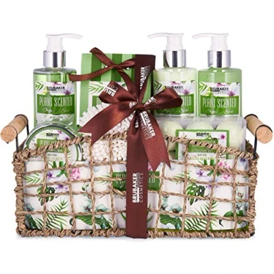 Afbeelding van BRUBAKER Beautyset Bad en Doucheset Aloe Vera Cadeautip Vrouw Cadeau Idee 13 delige Cadeauset in Decoratieve Mand Moederdag cadeautje