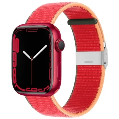 Afbeelding van Apple Watch Nylon bandje met klemsluiting Rood Geschikt voor 38mm / 40mm 41mm