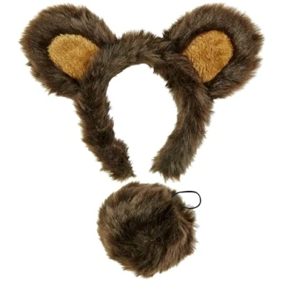 Afbeelding van W WIDMANN MILANO Party Fashion 10116 Verkleedset beer, haarband met oren en staart, bruin, dier, themafeest, carnaval